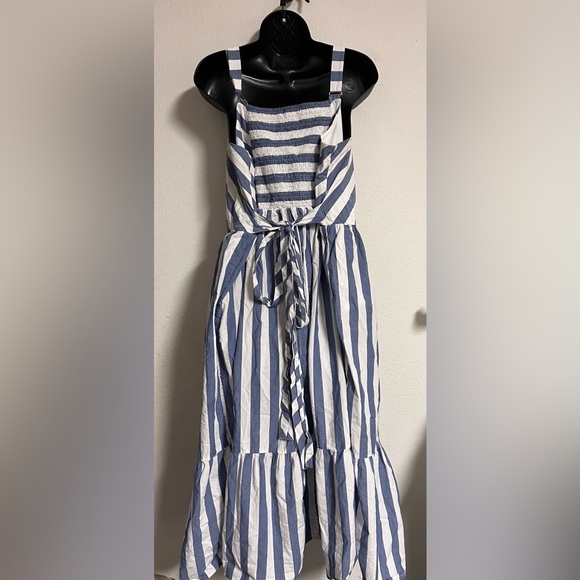 Lane Bryant Blue and White Striped Maxi Dress - Picture 3 of 3